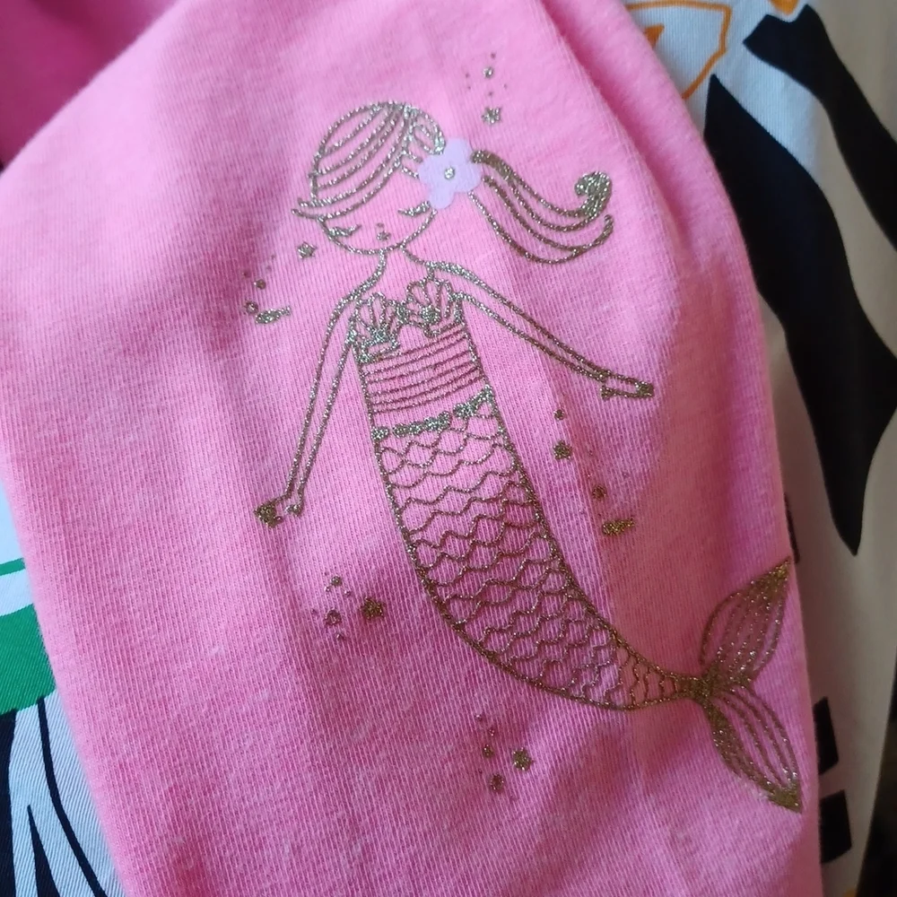 Carter's Leggings Capri length, Mermaid/Rainbow Stripes 14